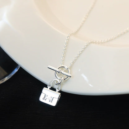 [Regal Jewels]POP H PEDANT SILVER NECKLACE
