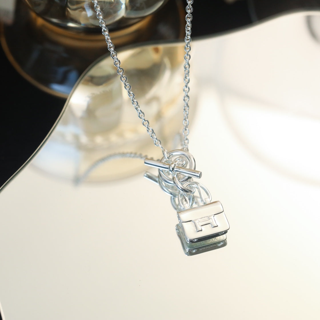 [Regal Jewels]POP H PEDANT SILVER NECKLACE