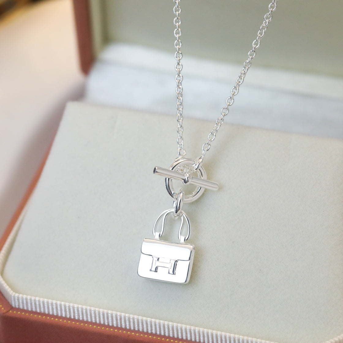[Regal Jewels]POP H PEDANT SILVER NECKLACE