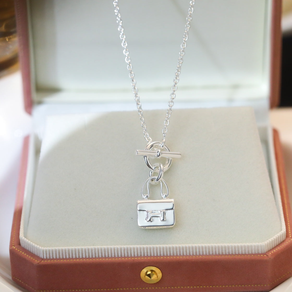 [Regal Jewels]POP H PEDANT SILVER NECKLACE