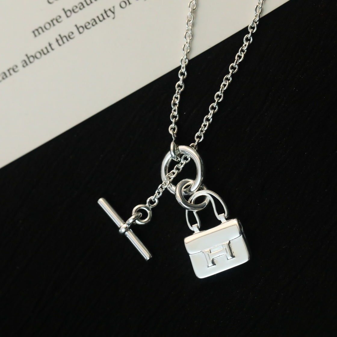 [Regal Jewels]POP H PEDANT SILVER NECKLACE