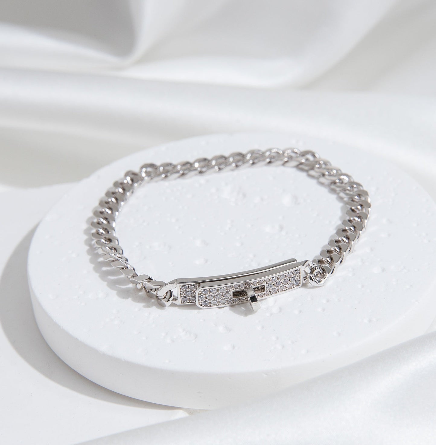 [Regal Jewels]KELLY CHAIN SILVER DIAMOND BRACELET