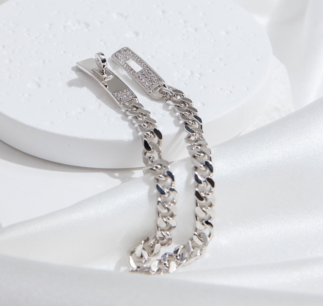 [Regal Jewels]KELLY CHAIN SILVER DIAMOND BRACELET