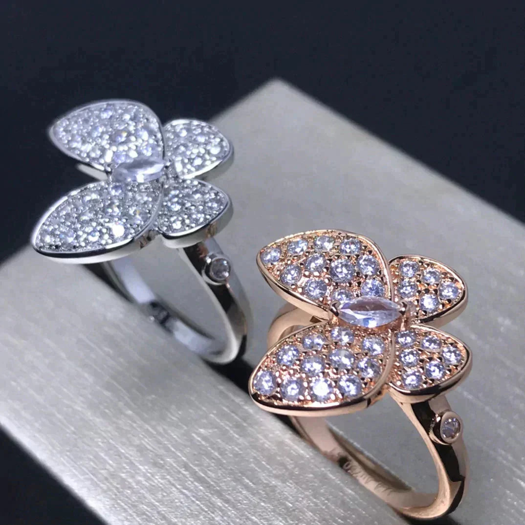 [Regal Jewels]BUTTERFLY PINK GOLD DIAMOND RING