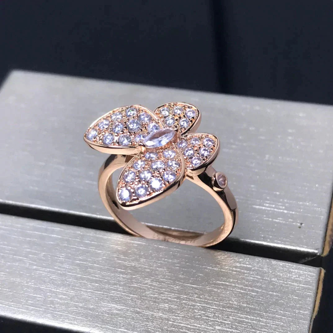 [Regal Jewels]BUTTERFLY PINK GOLD DIAMOND RING