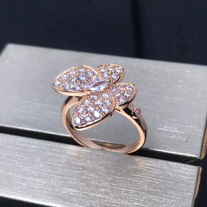[Regal Jewels]BUTTERFLY PINK GOLD DIAMOND RING