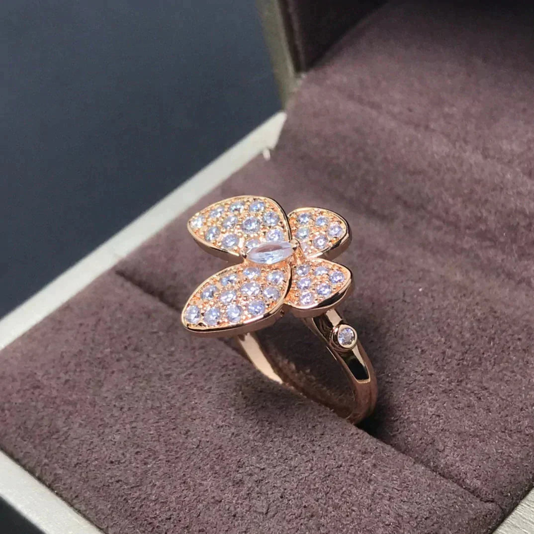 [Regal Jewels]BUTTERFLY PINK GOLD DIAMOND RING