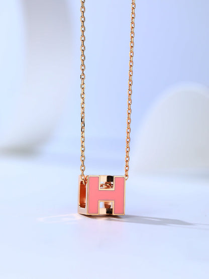 [Regal Jewels]H CAGE PINK GOLD NECKLACE