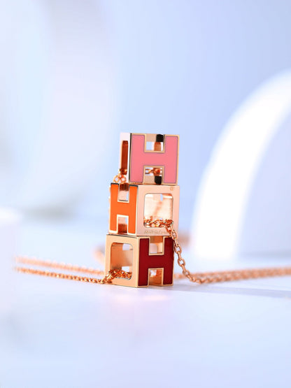 [Regal Jewels]H CAGE PINK GOLD NECKLACE