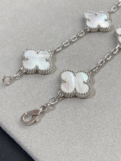 [Regal Jewels]CLOVER WHITE PEARL MOP 5 MOTIF BRACELET COLLECTION