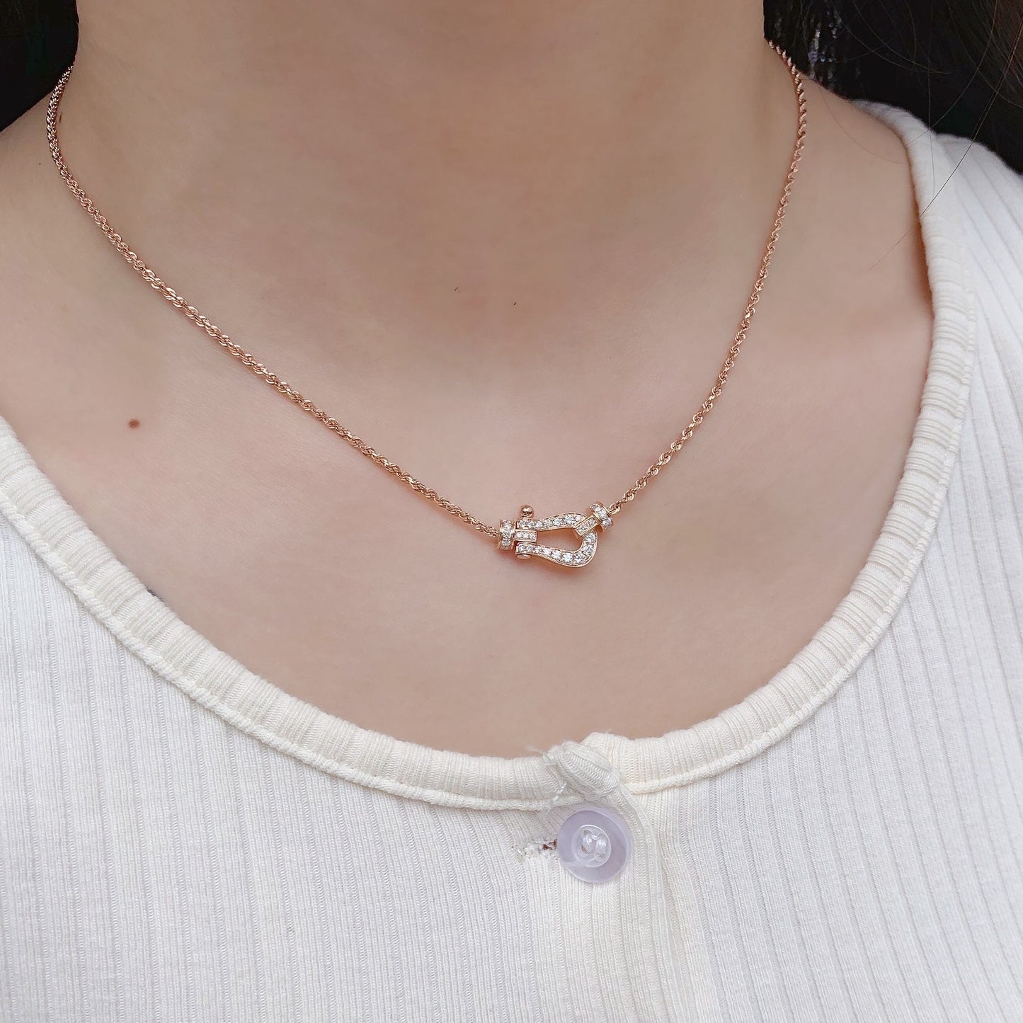 [Regal Jewels]FORCE 10 PINK GOLD DIAMOND NECKLACE