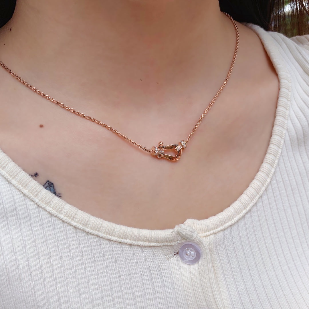 [Regal Jewels]FORCE 10 PINK GOLD DIAMOND NECKLACE