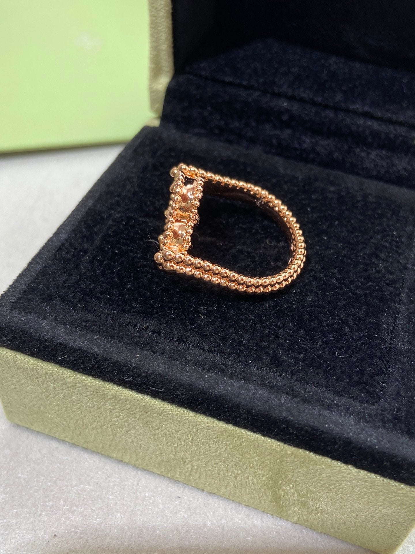 [Regal Jewels]CLOVER RIVERSIBLE ROSE GOLD RING