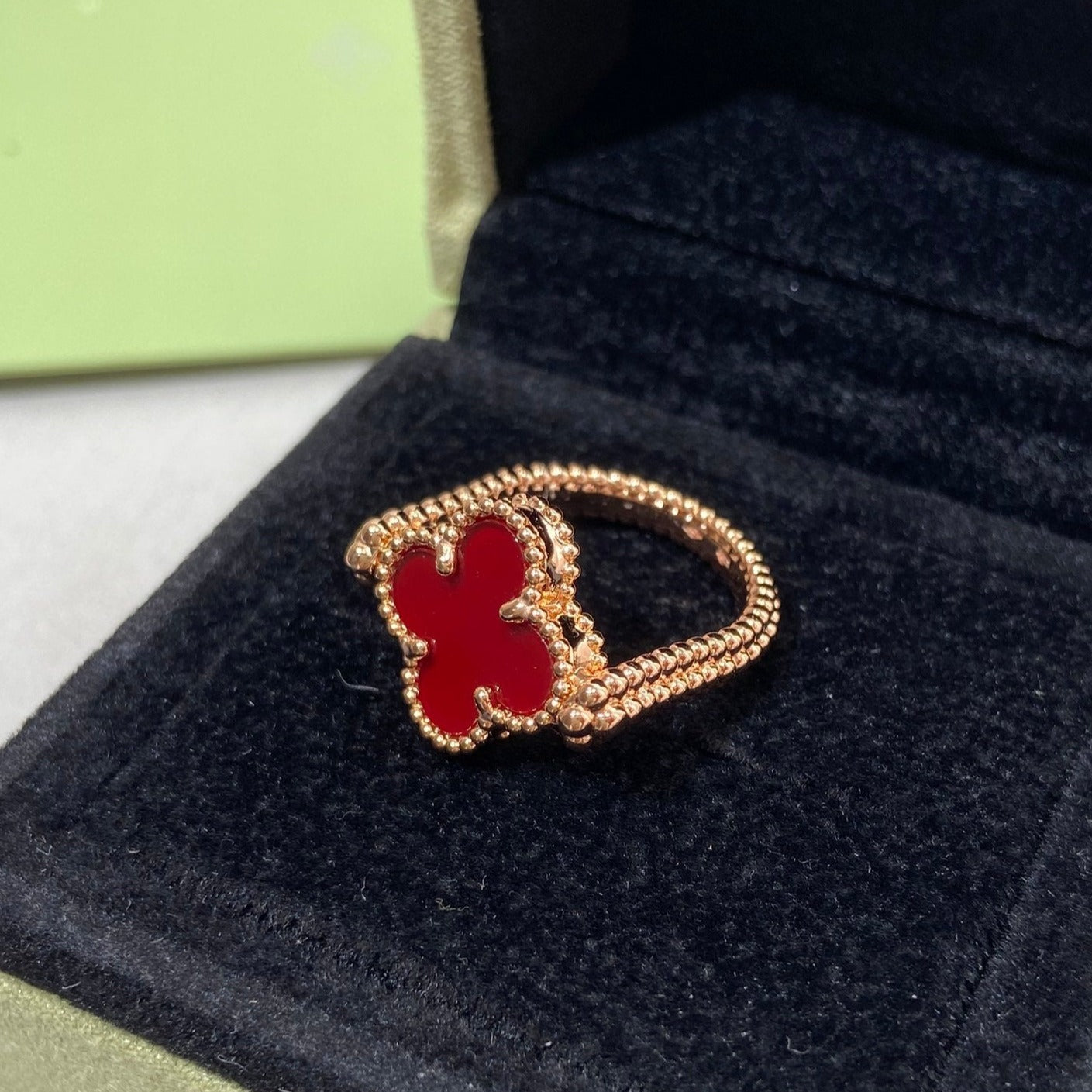[Regal Jewels]CLOVER RIVERSIBLE ROSE GOLD RING