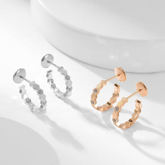 [Regal Jewels]BEE LOVE DIAMOND HOOP EARRINGS