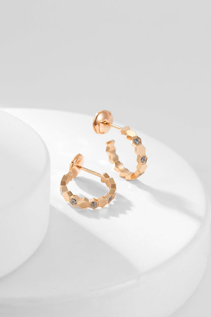 [Regal Jewels]BEE LOVE DIAMOND HOOP EARRINGS