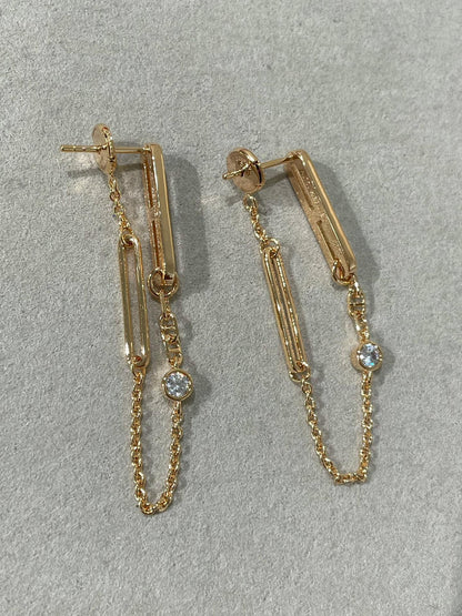 [Regal Jewels]CHAINE CHAOS DIAMOND DROP EARRINGS