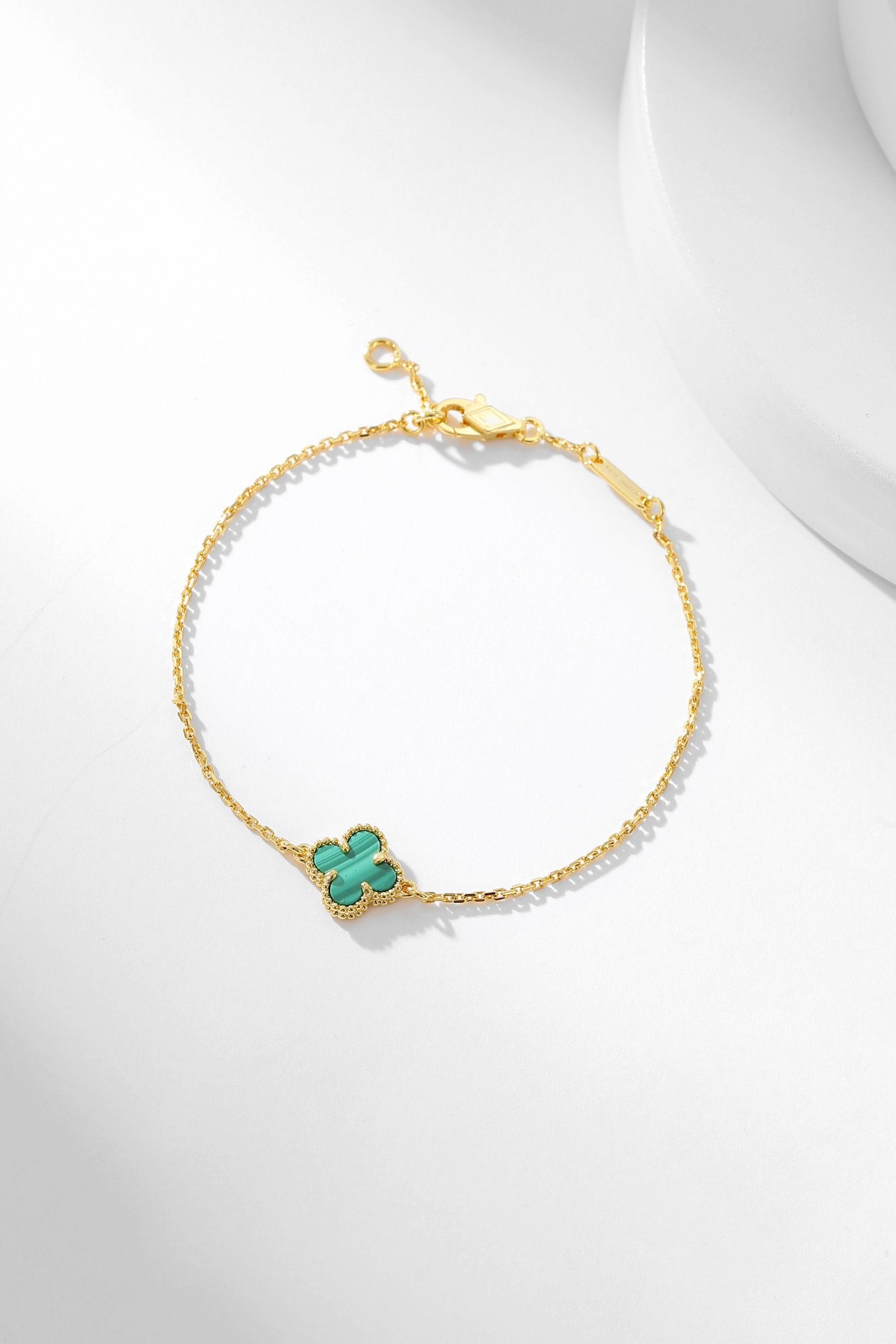 [Regal Jewels]CLOVER BRACELET MALACHITE 1 MOTIF