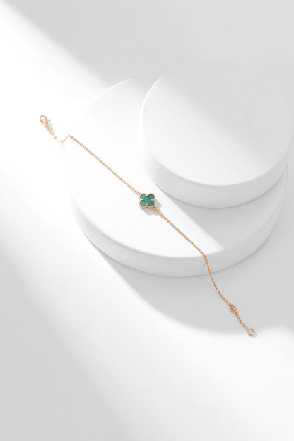 [Regal Jewels]CLOVER BRACELET MALACHITE 1 MOTIF