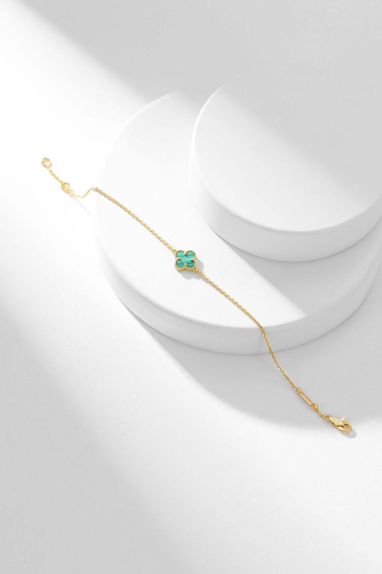 [Regal Jewels]CLOVER BRACELET MALACHITE 1 MOTIF