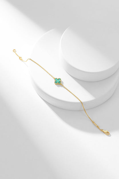 [Regal Jewels]CLOVER BRACELET MALACHITE 1 MOTIF