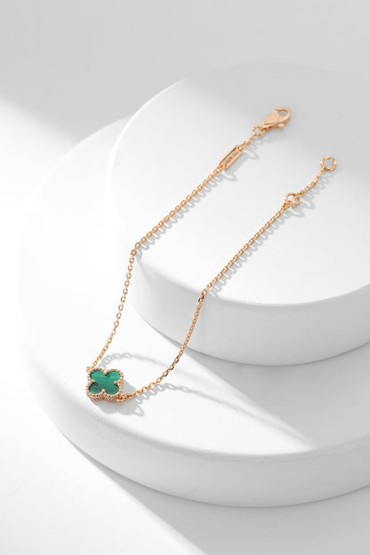 [Regal Jewels]CLOVER BRACELET MALACHITE 1 MOTIF