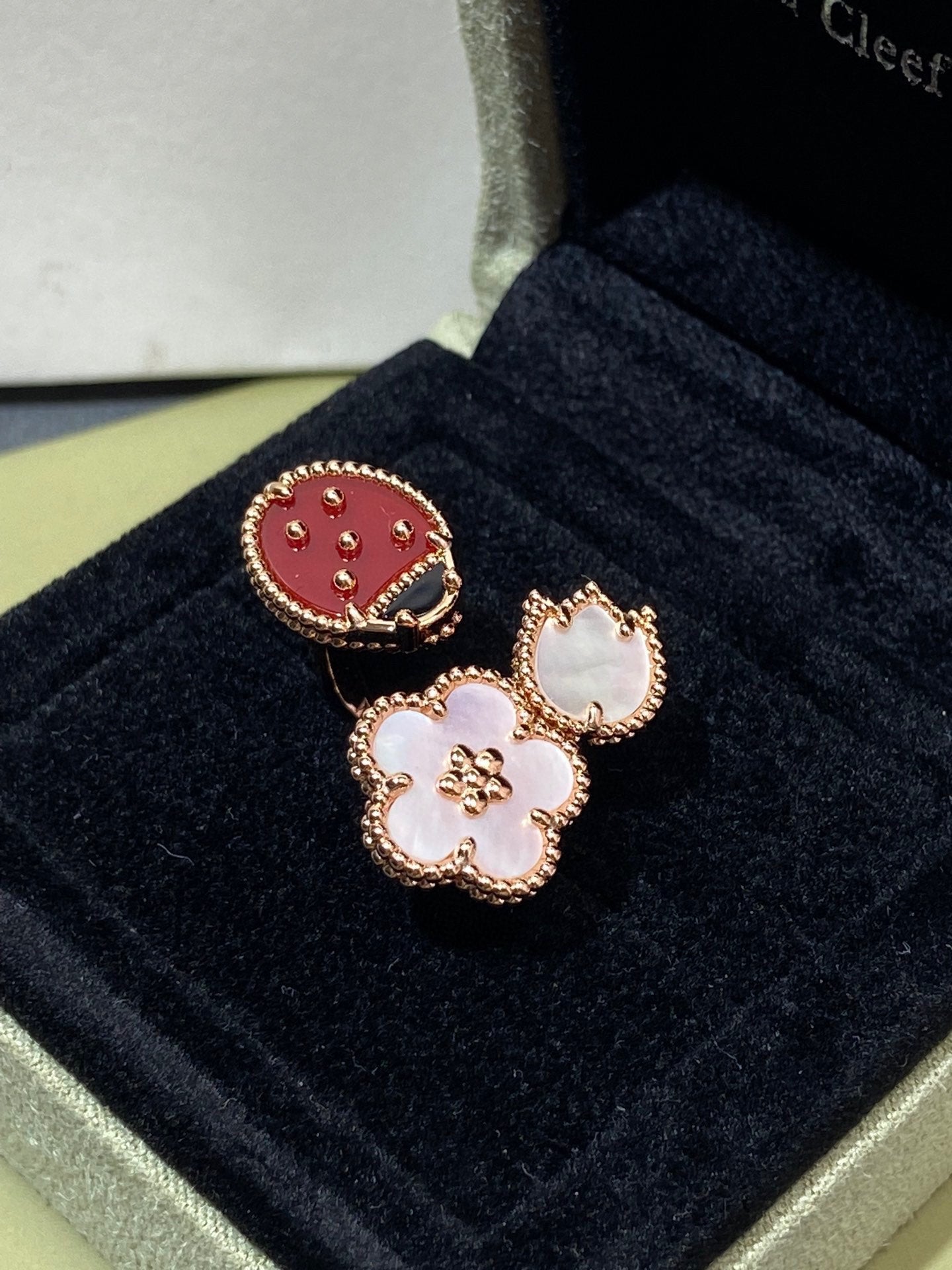 [Regal Jewels]LUCKY 3 MOTIF ROSE GOLD RING