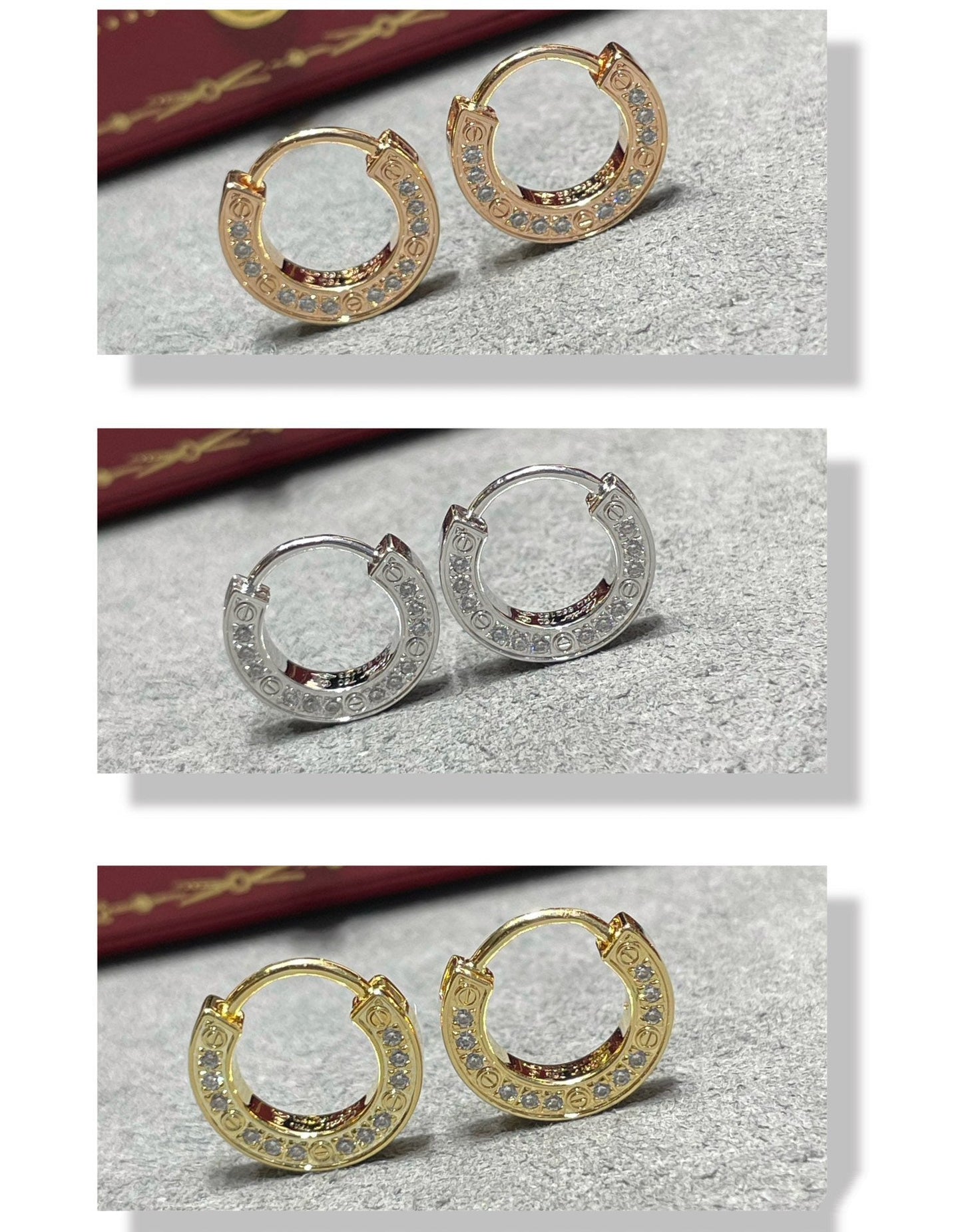 [Regal Jewels]LOVE DIAMOND EARRINGS