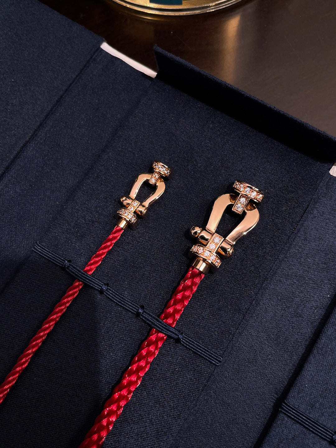 [Regal Jewels]FORCE 10 HALF DIAMOND PINK GOLD RED CORDERI LARGE AND MEDIUM MODEL