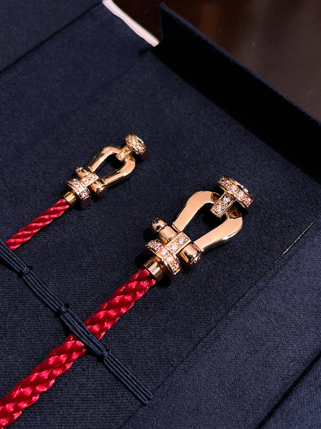 [Regal Jewels]FORCE 10 HALF DIAMOND PINK GOLD RED CORDERI LARGE AND MEDIUM MODEL