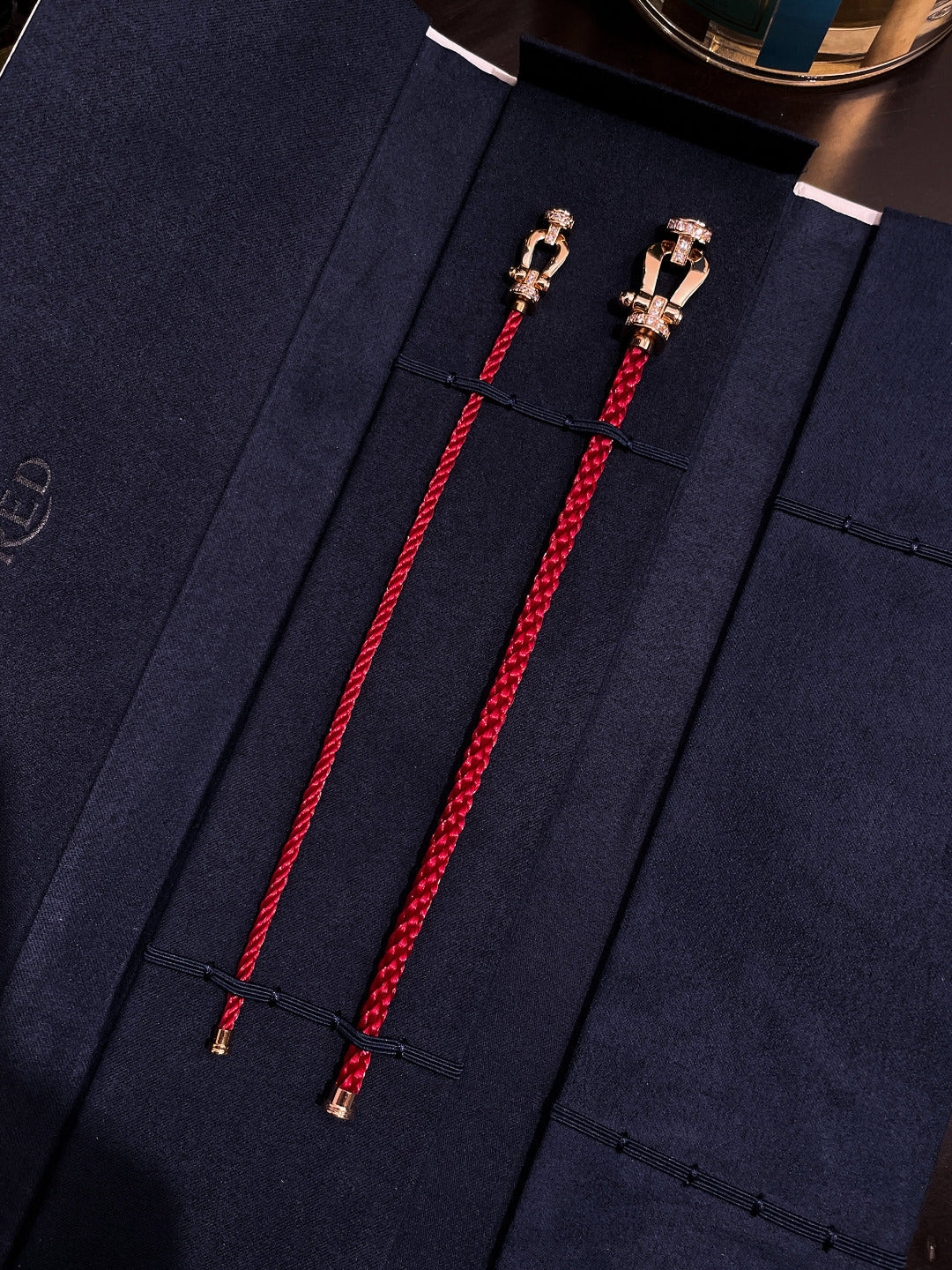 [Regal Jewels]FORCE 10 HALF DIAMOND PINK GOLD RED CORDERI LARGE AND MEDIUM MODEL