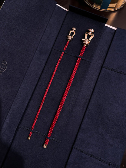[Regal Jewels]FORCE 10 HALF DIAMOND PINK GOLD RED CORDERI LARGE AND MEDIUM MODEL