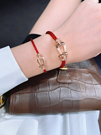 [Regal Jewels]FORCE 10 HALF DIAMOND PINK GOLD RED CORDERI LARGE AND MEDIUM MODEL