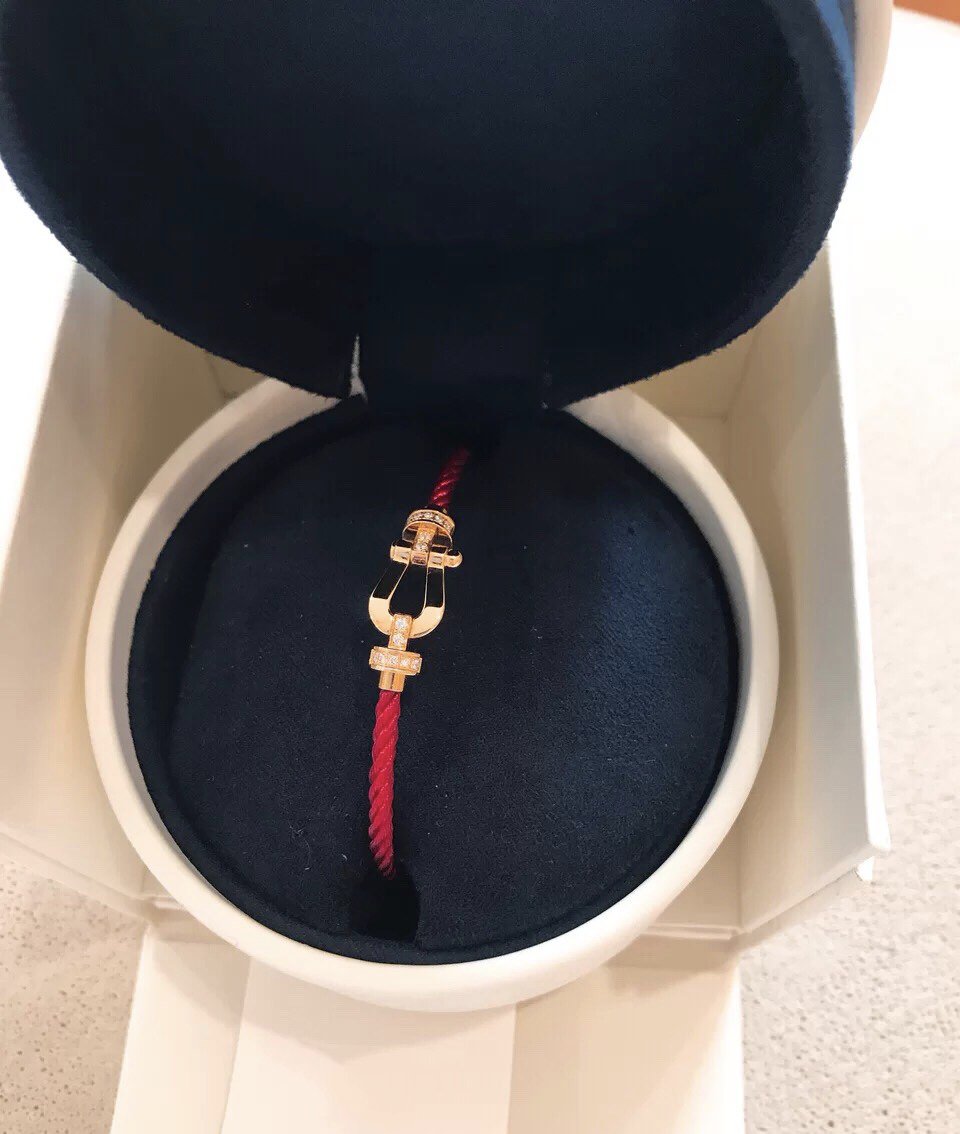 [Regal Jewels]FORCE 10 HALF DIAMOND PINK GOLD RED CORDERI LARGE AND MEDIUM MODEL