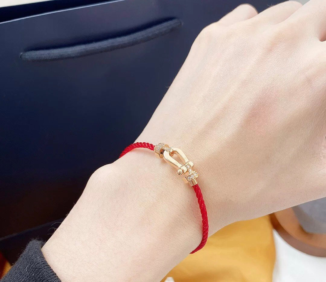 [Regal Jewels]FORCE 10 HALF DIAMOND PINK GOLD RED CORDERI LARGE AND MEDIUM MODEL