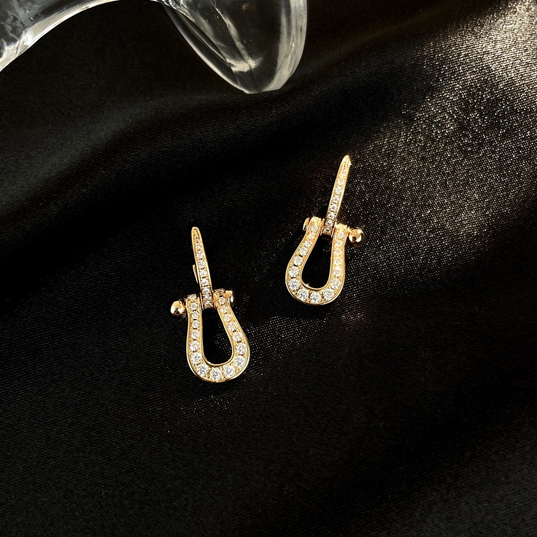 [Regal Jewels]FORCE 10 FULL DIAMOND DROP EARRINGS MEDIUM MODEL