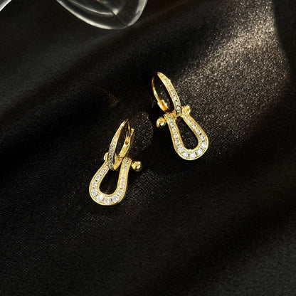 [Regal Jewels]FORCE 10 FULL DIAMOND DROP EARRINGS MEDIUM MODEL