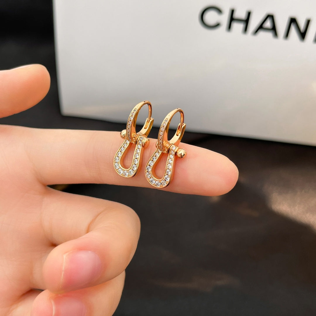 [Regal Jewels]FORCE 10 FULL DIAMOND DROP EARRINGS MEDIUM MODEL