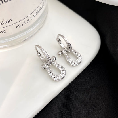 [Regal Jewels]FORCE 10 FULL DIAMOND DROP EARRINGS MEDIUM MODEL