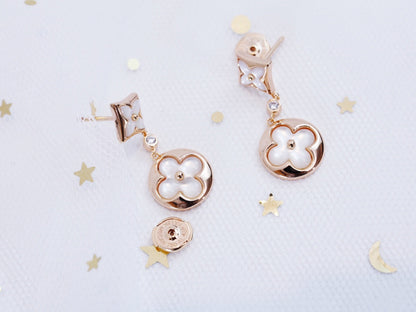 [Regal Jewels]STAR AND SUN PINK GOLD MOP DROP EARRINGS