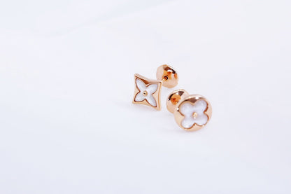 [Regal Jewels]STAR AND SUN PINK GOLD MOP STUD EARRINGS