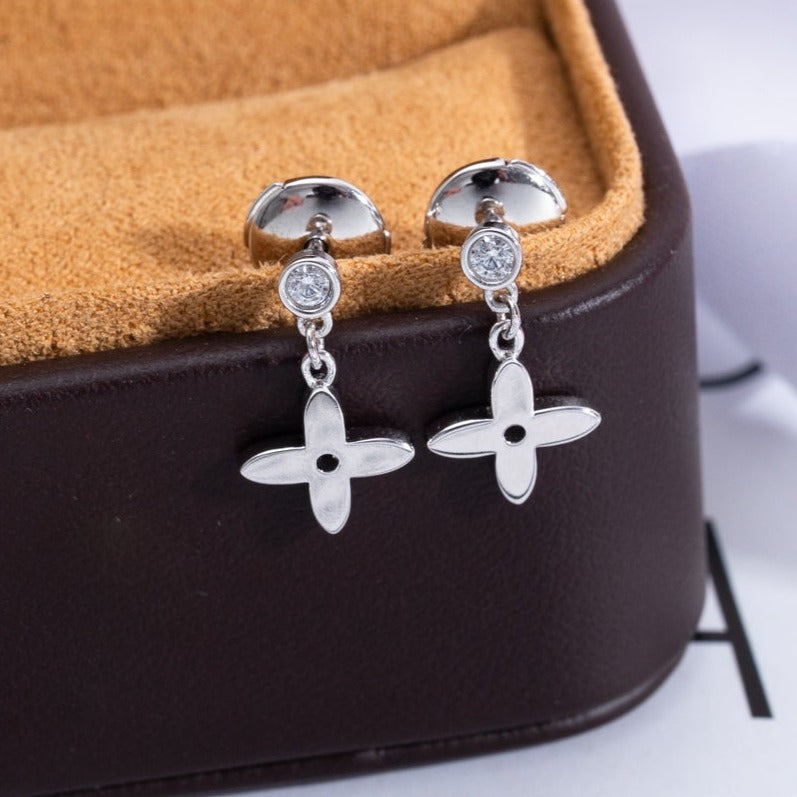 [Regal Jewels]VIDYLLE SILVER DIAMOND MINI DROP EARRINGS