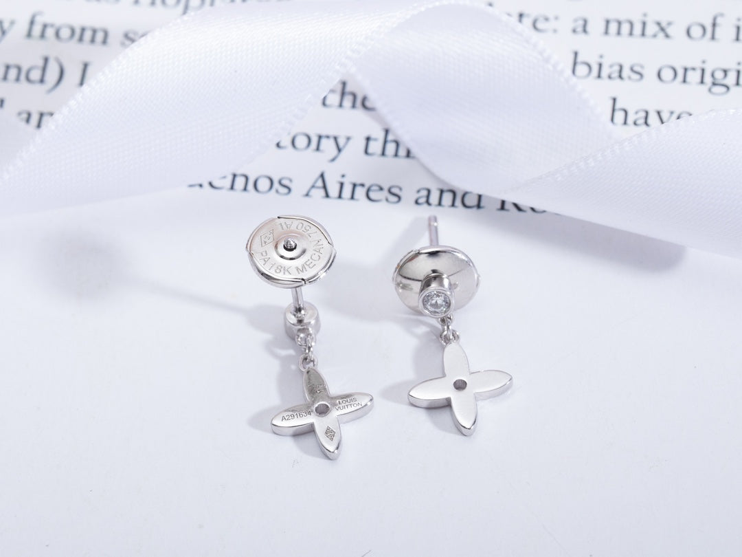 [Regal Jewels]VIDYLLE SILVER DIAMOND MINI DROP EARRINGS