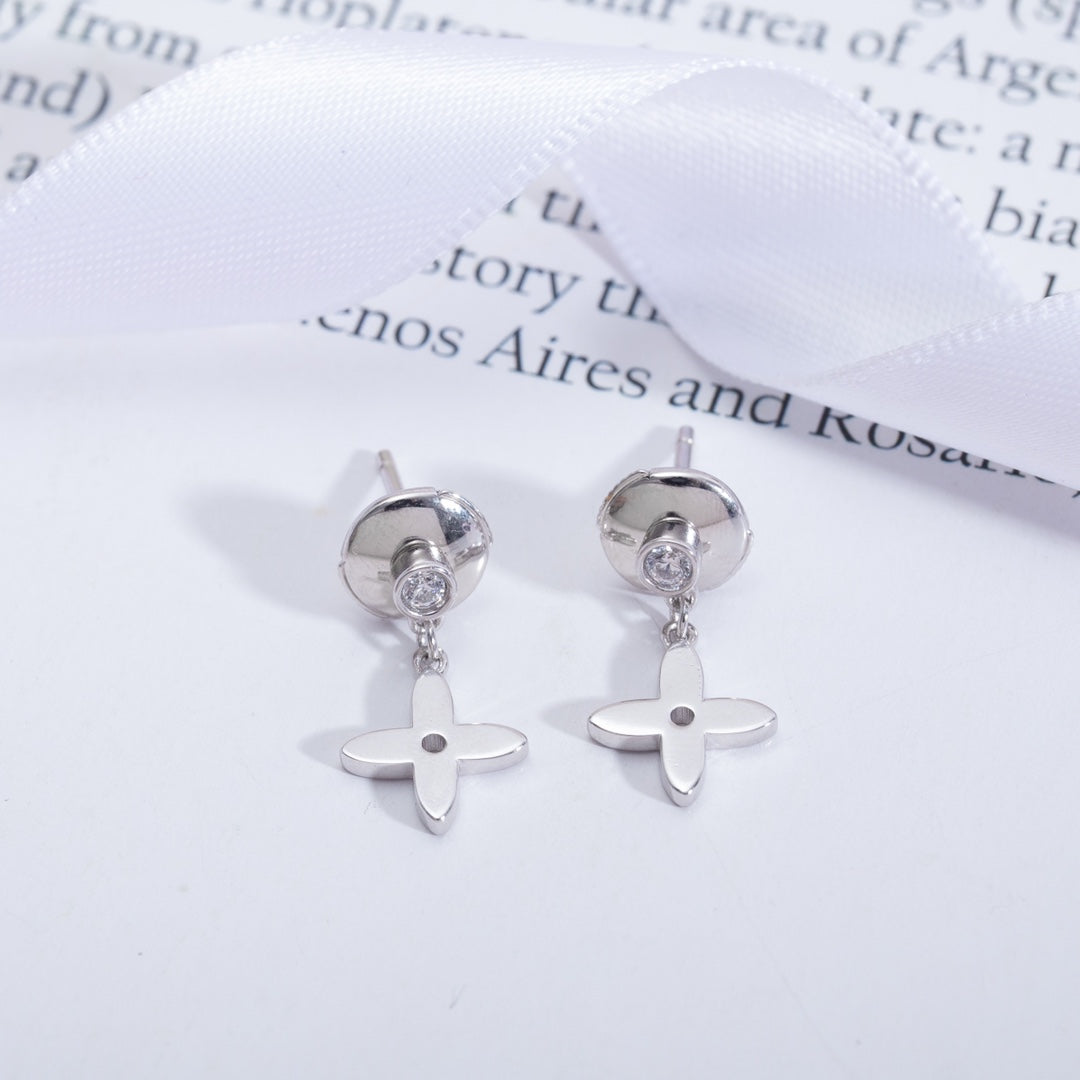 [Regal Jewels]VIDYLLE SILVER DIAMOND MINI DROP EARRINGS