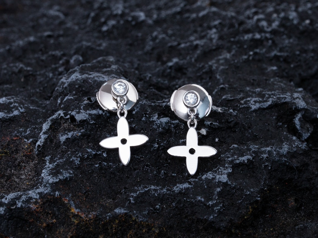 [Regal Jewels]VIDYLLE SILVER DIAMOND MINI DROP EARRINGS