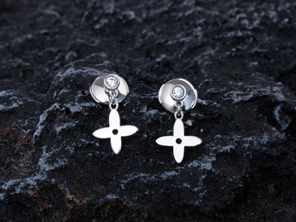 [Regal Jewels]VIDYLLE SILVER DIAMOND MINI DROP EARRINGS