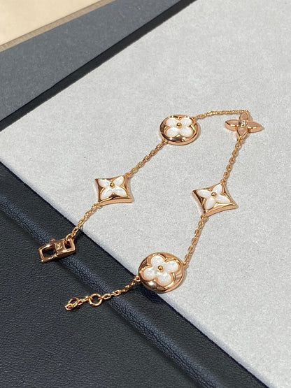[Regal Jewels]STAR AND SUN 5 MOTIF MOP PINK GOLD BRACELET