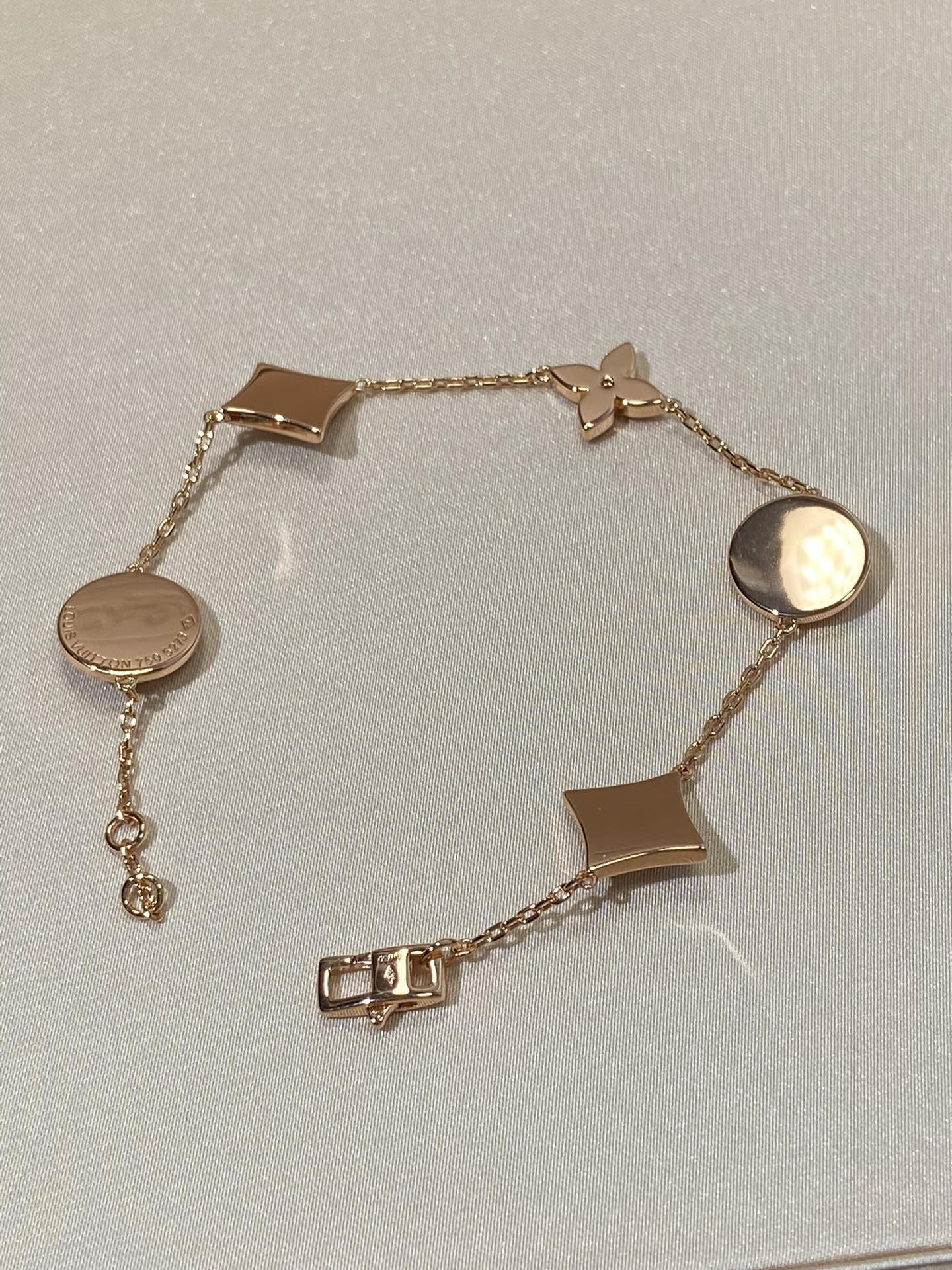 [Regal Jewels]STAR AND SUN 5 MOTIF MOP PINK GOLD BRACELET