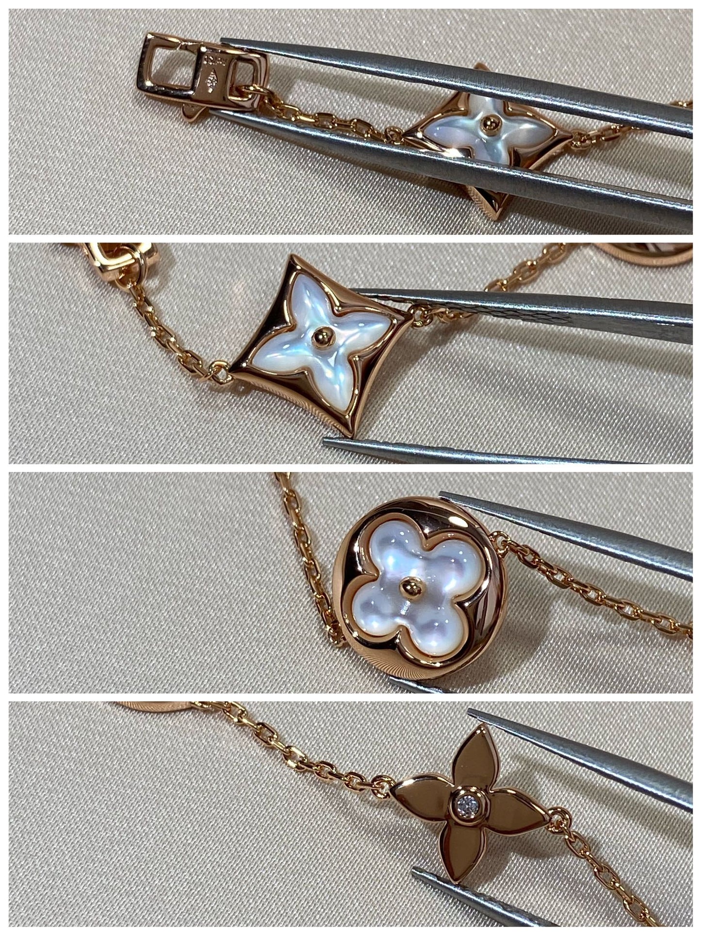 [Regal Jewels]STAR AND SUN 5 MOTIF MOP PINK GOLD BRACELET