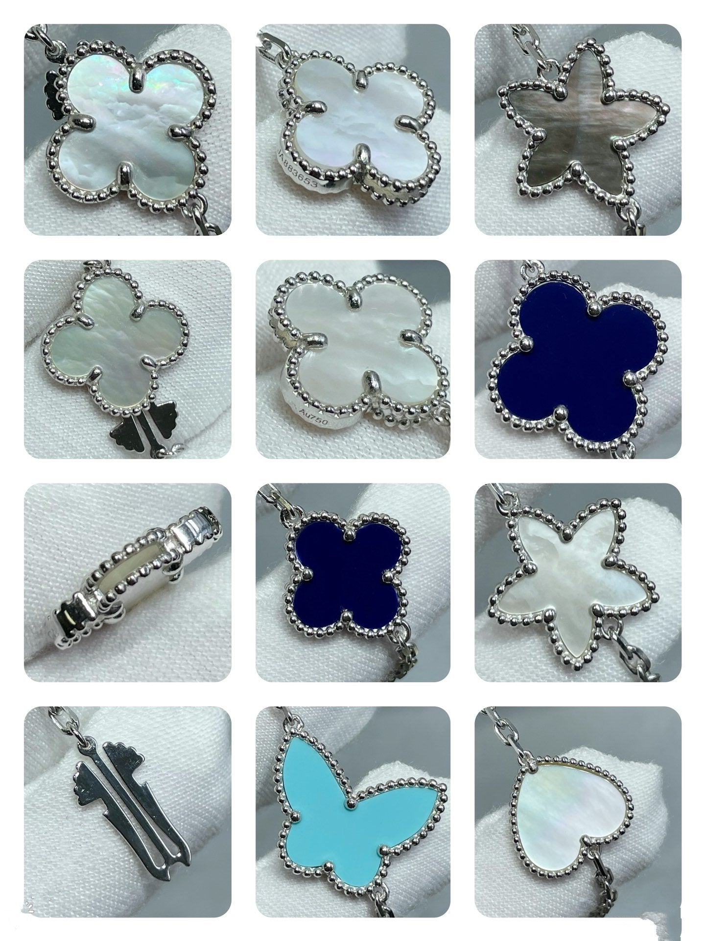 [Regal Jewels]LUCKY CLOVER SILVER 11 MOTIF NECKLACE